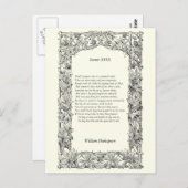 Carte Postale Sonnet # 18 de Shakespeare (Devant / Derrière)