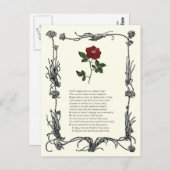 Carte Postale Sonnet # 18 par William Shakespeare (Devant / Derrière)