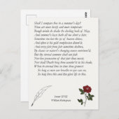 Carte Postale Sonnet # 18 par William Shakespeare (Devant / Derrière)