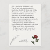 Carte Postale Sonnet # 18 par William Shakespeare (Devant)