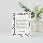 Carte Postale Sonnet # 18 par William Shakespeare (Debout devant)