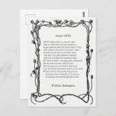 Carte Postale Sonnet # 18 par William Shakespeare (Devant / Derrière)