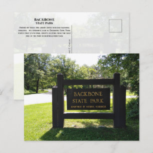 Carte Postale Sonnette d'entrée du parc d'état de Backbone Iowa