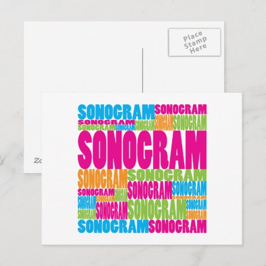 Carte Postale Sonogramme coloré (Devant / Derrière)