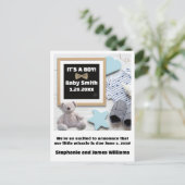 Carte Postale Sonogramme Typographie C'Est Un Garçon Grossesse b (Debout devant)