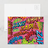 Carte Postale Sons de bande dessinée rétro Pop Art amusants (Devant / Derrière)