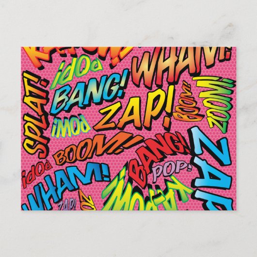 Carte Postale Sons de bande dessinée rétro Pop Art amusants (Devant)