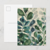 Carte Postale Sophistication verdoyante - Feuilles tropicaux (Devant / Derrière)