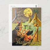 Carte Postale sorcellerie d'Halloween (Devant / Derrière)