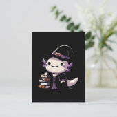 Carte Postale Sorcier Axolotl - Halloween Mignon (Debout devant)