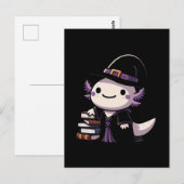 Carte Postale Sorcier Axolotl - Halloween Mignon (Devant / Derrière)