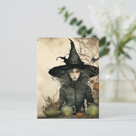 Carte postale sorcière (Debout devant)
