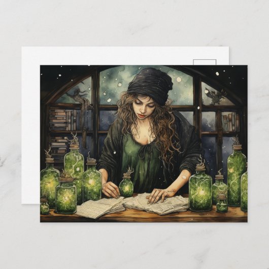 Carte postale sorcière (Devant / Derrière)