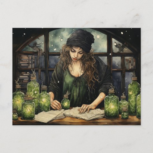 Carte postale sorcière (Devant)
