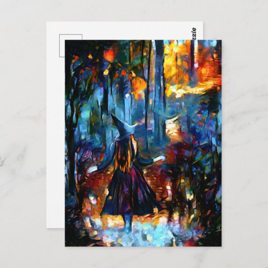 Carte postale sorcière (Devant / Derrière)