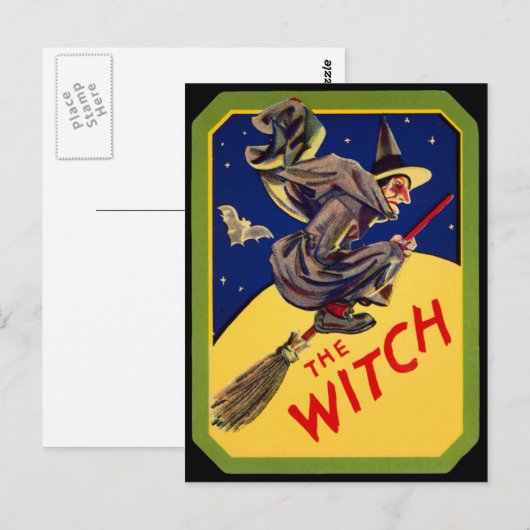 Carte postale sorcière (Devant / Derrière)