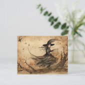 Carte postale sorcière (Debout devant)