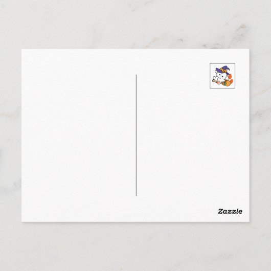 Carte Postale Sorcière à mâcher en entraînement - Chien d'Hallow (Dos)