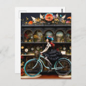 Carte Postale Sorcière à vélo (Devant / Derrière)
