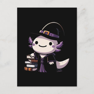 Carte Postale Sorcière Axolotl - Jolie Halloween