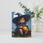 Carte Postale Sorcière bébé Halloween (Debout devant)