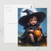 Carte Postale Sorcière bébé Halloween (Devant / Derrière)