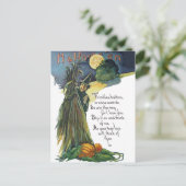 Carte Postale Sorcière cachée avec un poème d'Halloween (Debout devant)