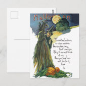 Carte Postale Sorcière cachée avec un poème d'Halloween (Devant / Derrière)