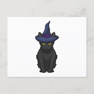 Carte Postale Sorcière Chat