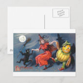 Carte Postale Sorcière dansante au clair de lune (Devant / Derrière)