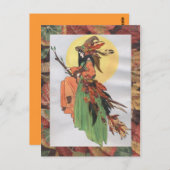 Carte Postale sorcière d'automne (Devant / Derrière)