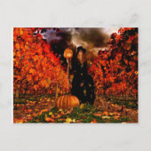 Carte Postale Sorcière d'automne (Devant)