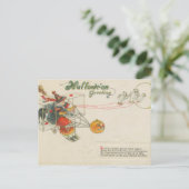 Carte Postale Sorcière d'avion de salutation Halloween Vintage (Debout devant)