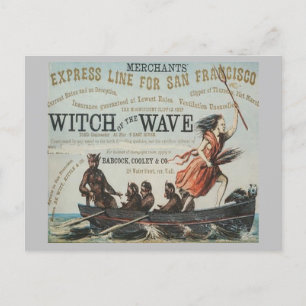 Carte Postale Sorcière de la vague Clipper voilier