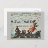 Carte Postale Sorcière de la vague Clipper voilier (Devant / Derrière)