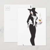 Carte Postale sorcière de l'ampli halloween (Devant / Derrière)