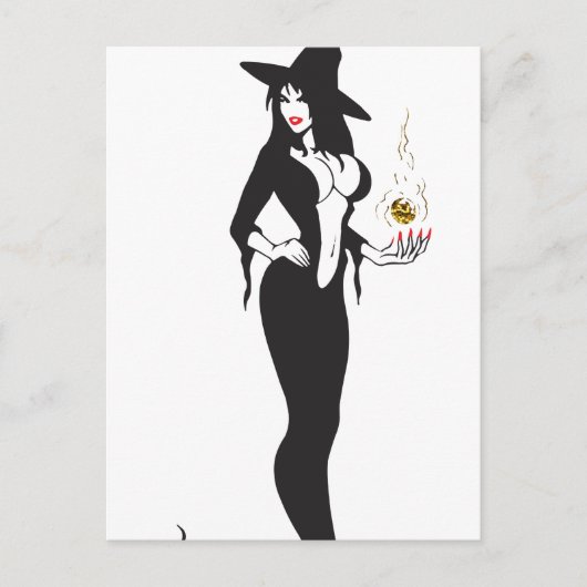 Carte Postale sorcière de l'ampli halloween (Devant)