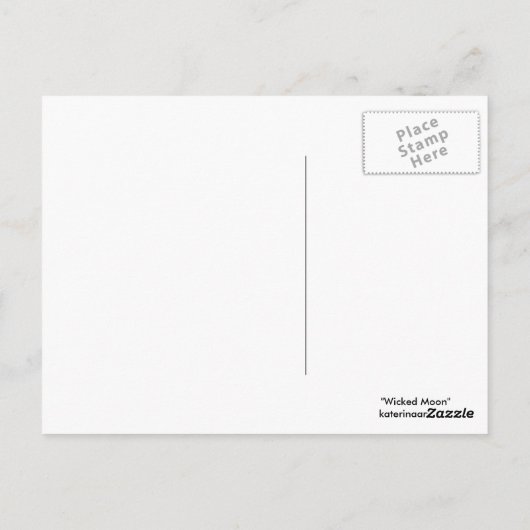 Carte Postale sorcière de lune (Dos)