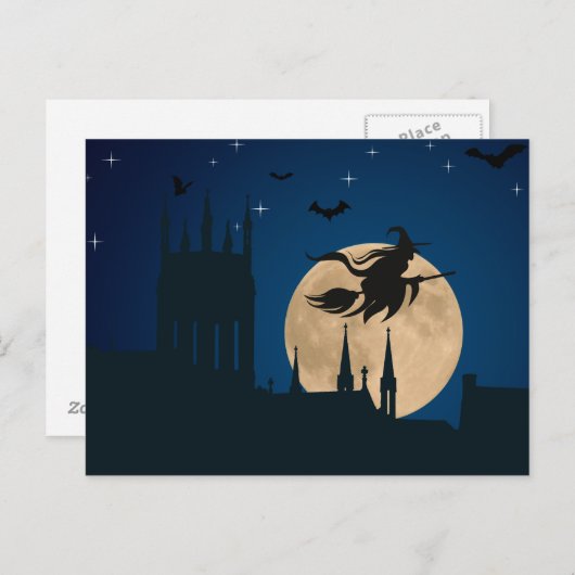 Carte postale Sorcière de nuit (Devant / Derrière)