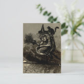 Carte Postale Sorcière d'engraving Antique sur Broom (Debout devant)