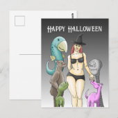 Carte Postale Sorcière d'Halloween (Devant / Derrière)