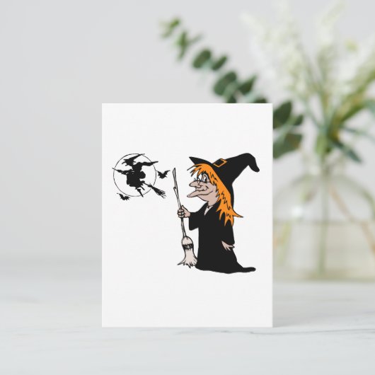 Carte Postale sorcière d'halloween (Debout devant)