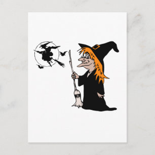 Carte Postale sorcière d'halloween