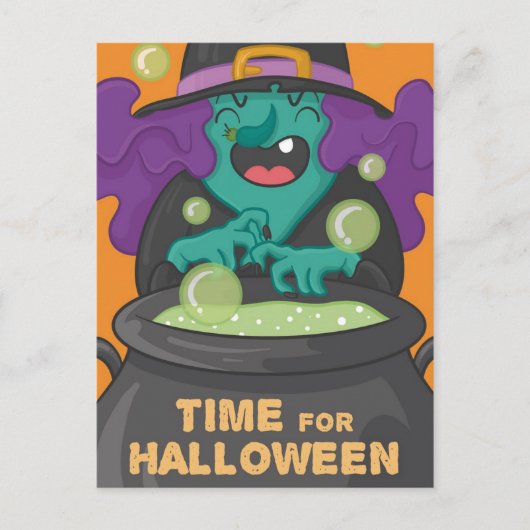 Carte Postale Sorcière d'Halloween (Devant)