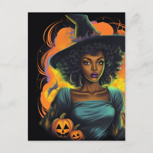 Carte Postale Sorcière d'Halloween