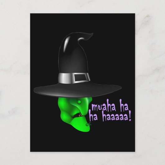 Carte Postale Sorcière d'Halloween effrayante (Devant)