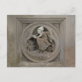 Carte Postale Sorcière d'Halloween sur Broom 3d Stone Carving Ph (Devant)