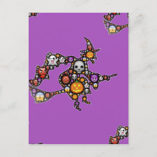 Carte Postale sorcière émoji