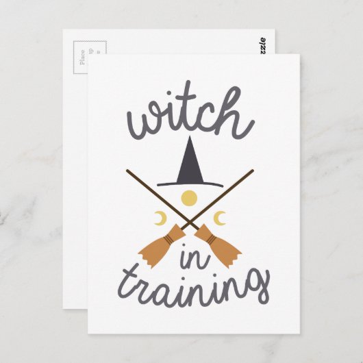 Carte Postale Sorcière en formation (Devant / Derrière)