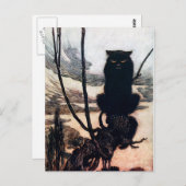 Carte Postale Sorcière en forme de chat (Devant / Derrière)